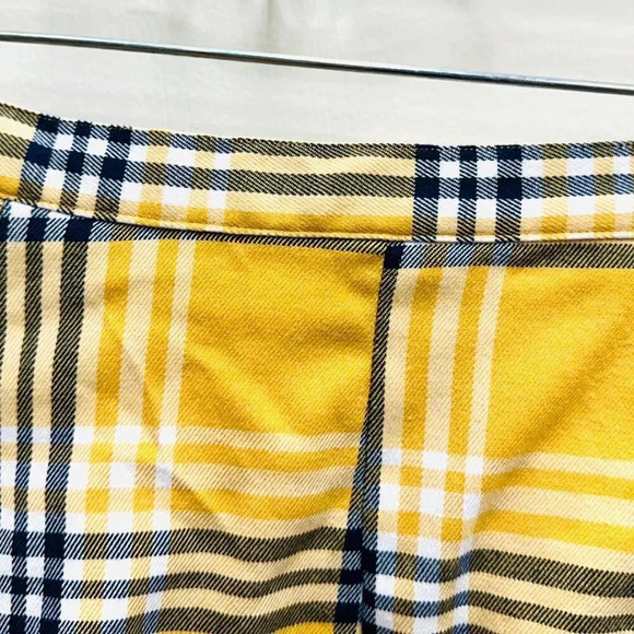 NWT GOODS FOR LIFE Juniors High Rise Plaid Gold Navy Pleaded Skirt Size 13 - Picture 3 of 8